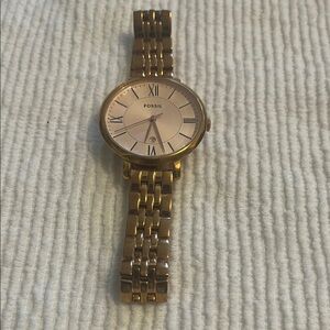 Fossil Rose Gold Watch with Roman Numerals
